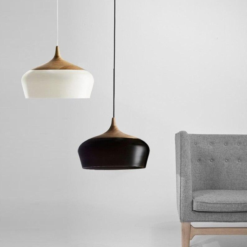 Suspension moderne en bois et métal Elina