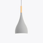 pendant light Colored metal LED and Nordic wooden stick