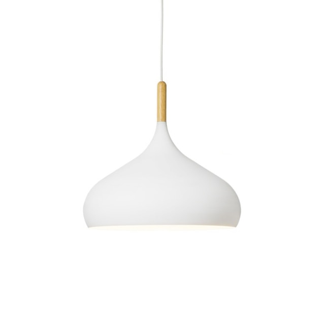 pendant light Colored metal LED and Nordic wooden stick