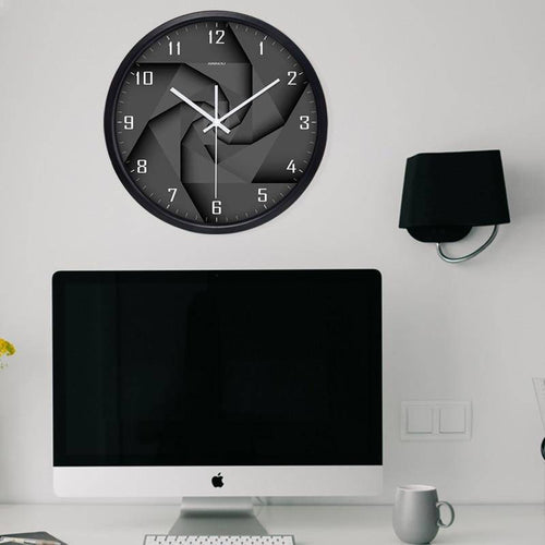 Horloge murale design noire style 3D avec chiffres Vortex