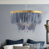 Suspension ovale LED en plumes colorées Hangly