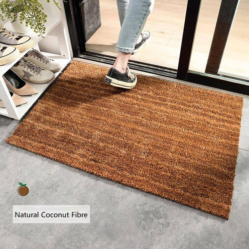 Paillasson rectangle en fibres naturelles marrons Mat