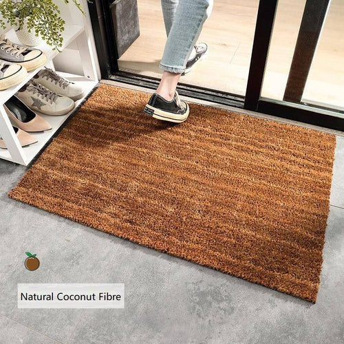 Rectangular natural fibre mat, brown