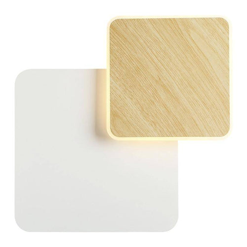 Applique murale moderne LED avec deux socles géométriques bois et métal - vue 9 sur 8