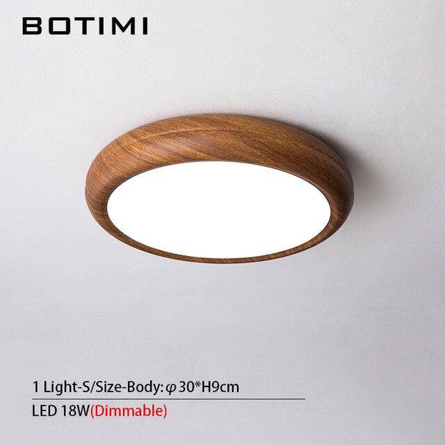 Plafonnier moderne LED rond imitation bois - vue 14 sur 15