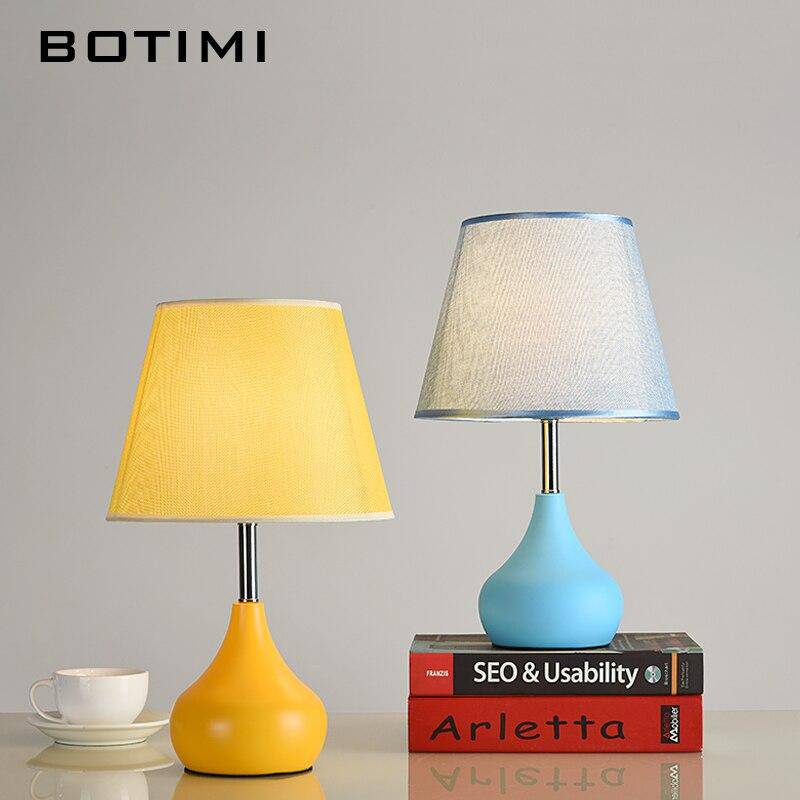 LED bedside lamp with lampshade and coloured base Kids