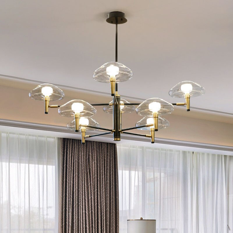 Lustre moderne abat-jours en forme de méduse en verre Hailey