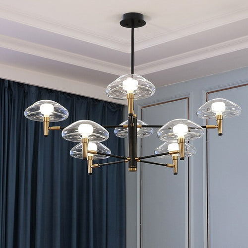 Lustre moderne abat-jours en forme de méduse en verre Hailey