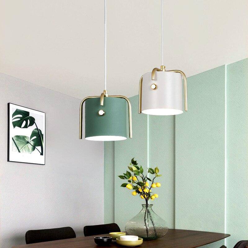 pendant light LED design in colored metal Kitchen style