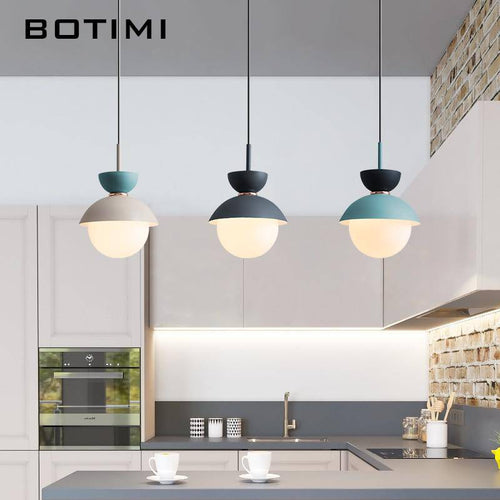 Suspension design à LED en verre et métal coloré Hang