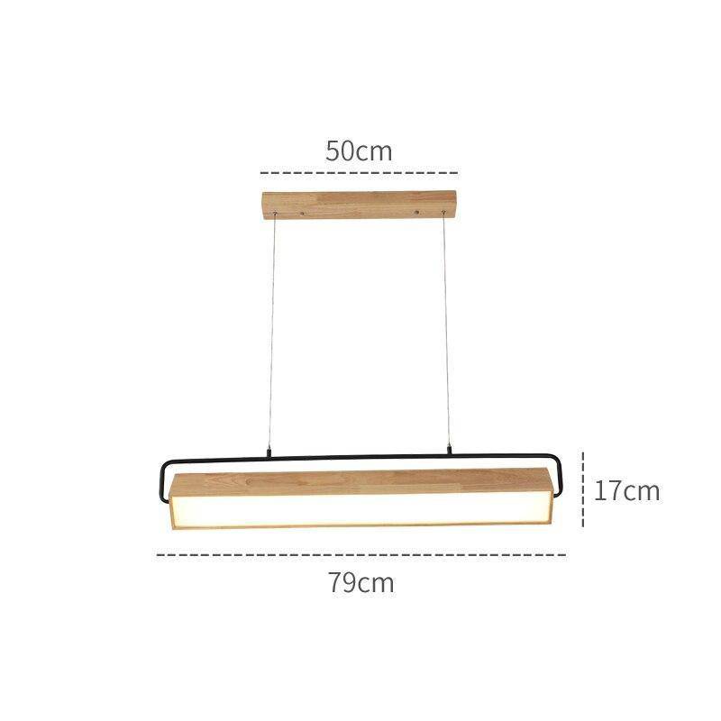 Lustre moderne LED allongé en bois Hang