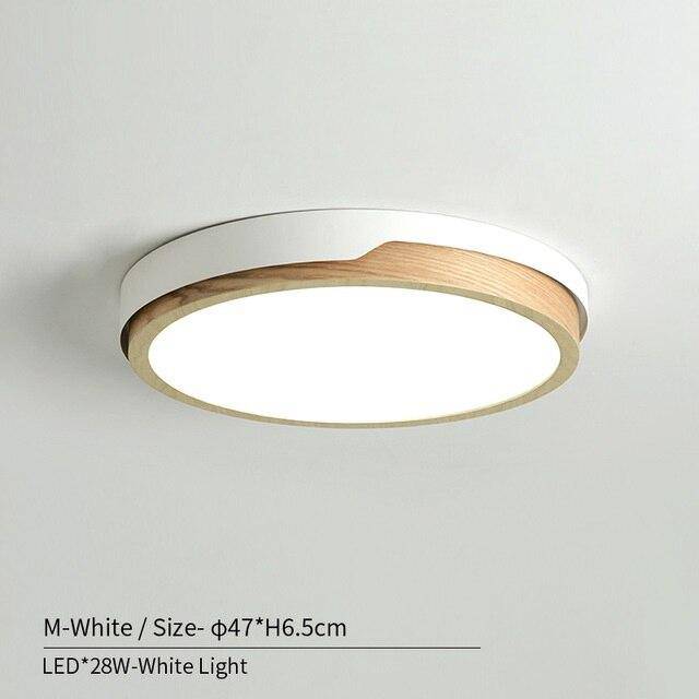 Plafonnier LED en bois et métal Nordic (plusieurs couleurs) - vue 12 sur 22