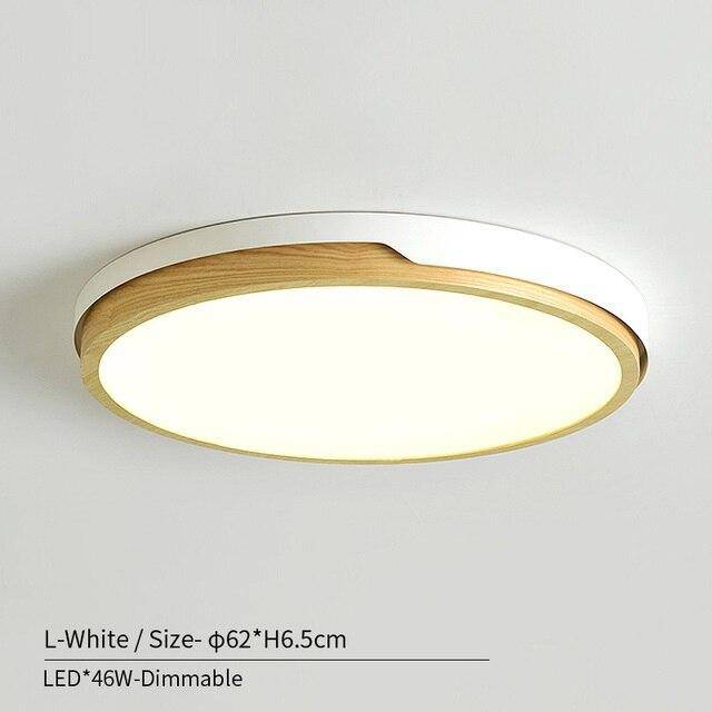 Plafonnier LED en bois et métal Nordic (plusieurs couleurs)