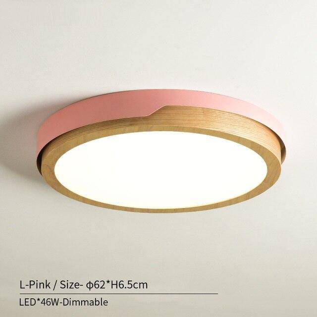 Plafonnier LED en bois et métal Nordic (plusieurs couleurs) - vue 16 sur 22