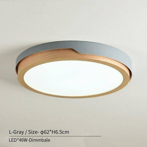 Plafonnier LED en bois et métal Nordic (plusieurs couleurs)