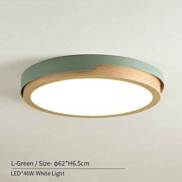 Lámpara de techo LED nórdica de madera y metal (varios colores)