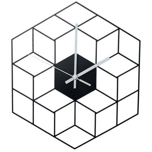 Horloge murale hexagonale en métal 40cm Cube - vue 4 sur 7