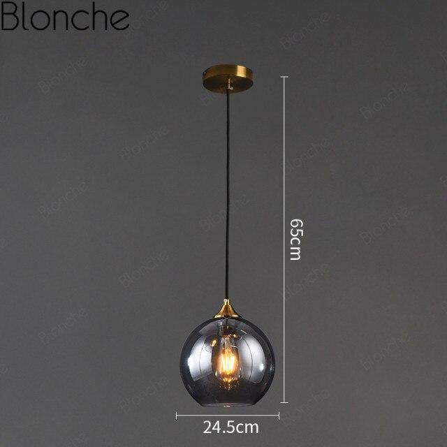 pendant light LED design with smoked glass ball Loft