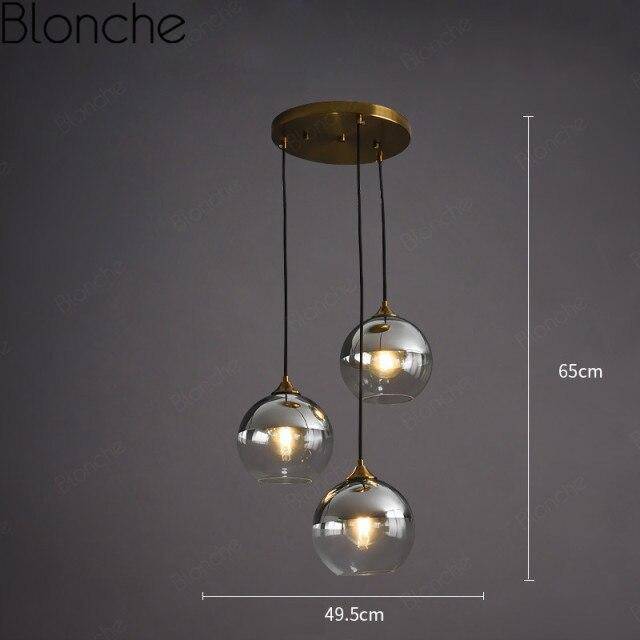 pendant light LED design with smoked glass ball Loft