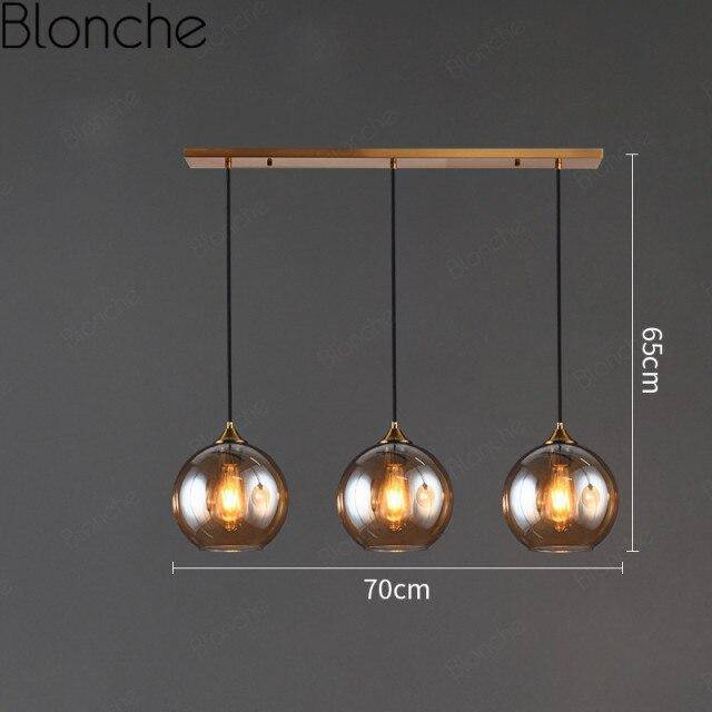 Suspension design LED avec boule en verre fumé Loft