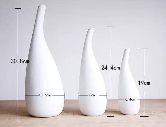 Vase en céramique blanc arrondi style moderne