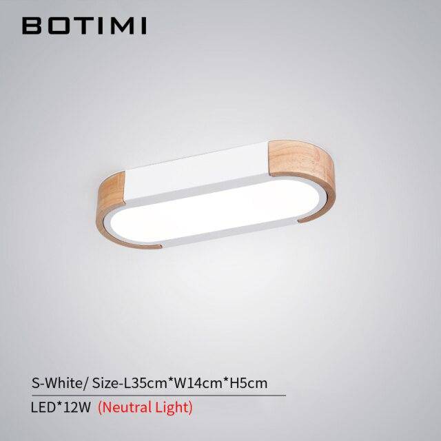 Lámpara de techo design LED en madera con formas redondeadas Loft