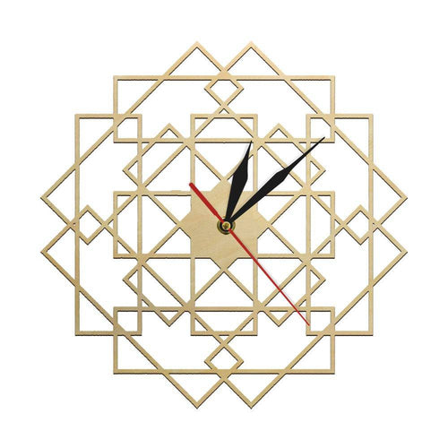Horloge murale en bois avec rectangles superposés 30cm Mandala - vue 7 sur 7