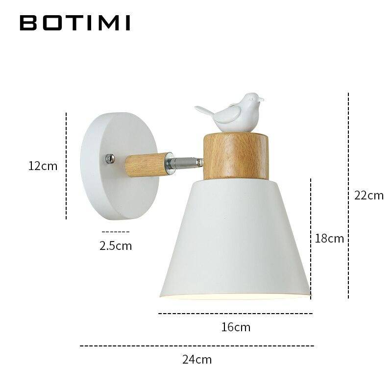 Moderna lámpara de pared LED con pantalla de metal Estilo pájaro