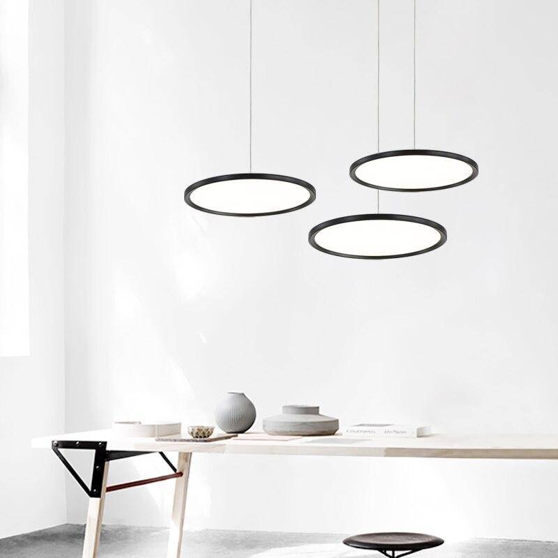 Suspension design LED avec disque en métal style Loft