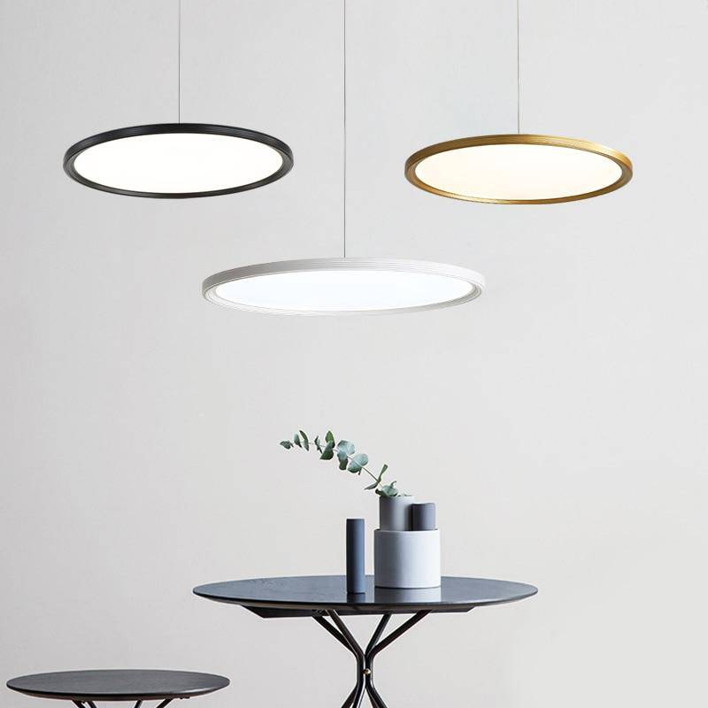 Suspension design LED avec disque en métal style Loft