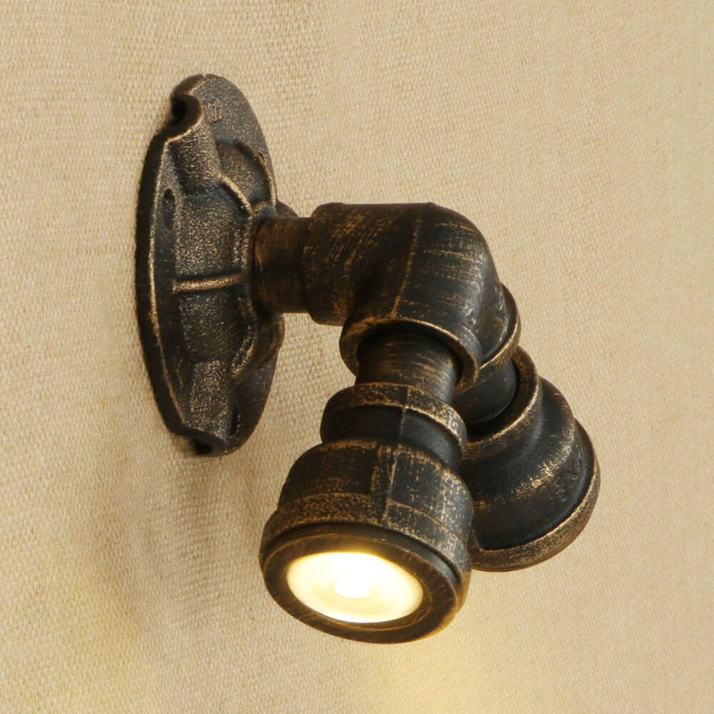 Applique murale retro LED style tuyau métallique Tino