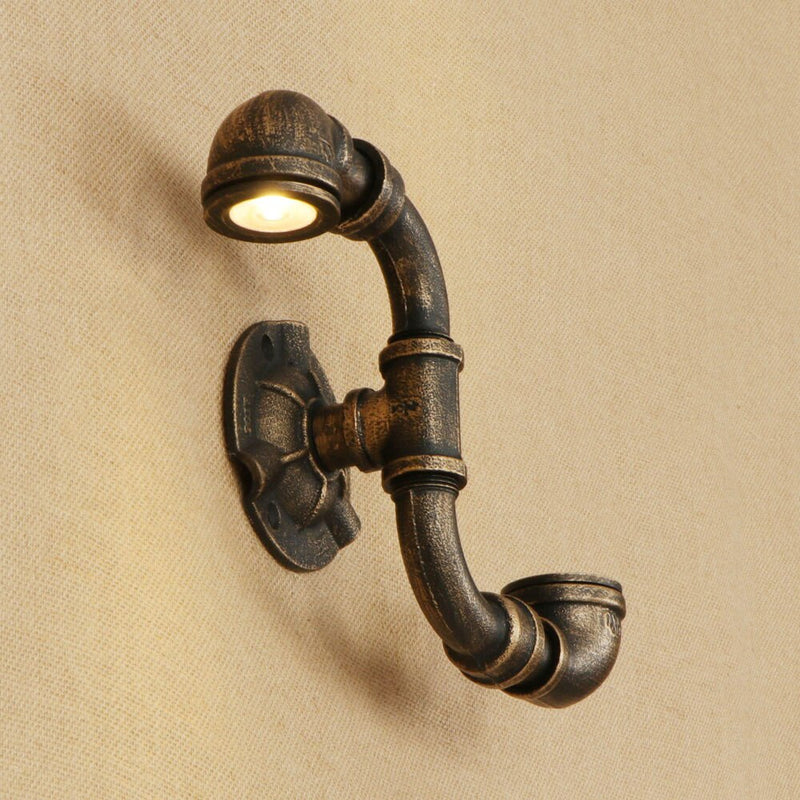 Applique murale retro LED style tuyau métallique Tino