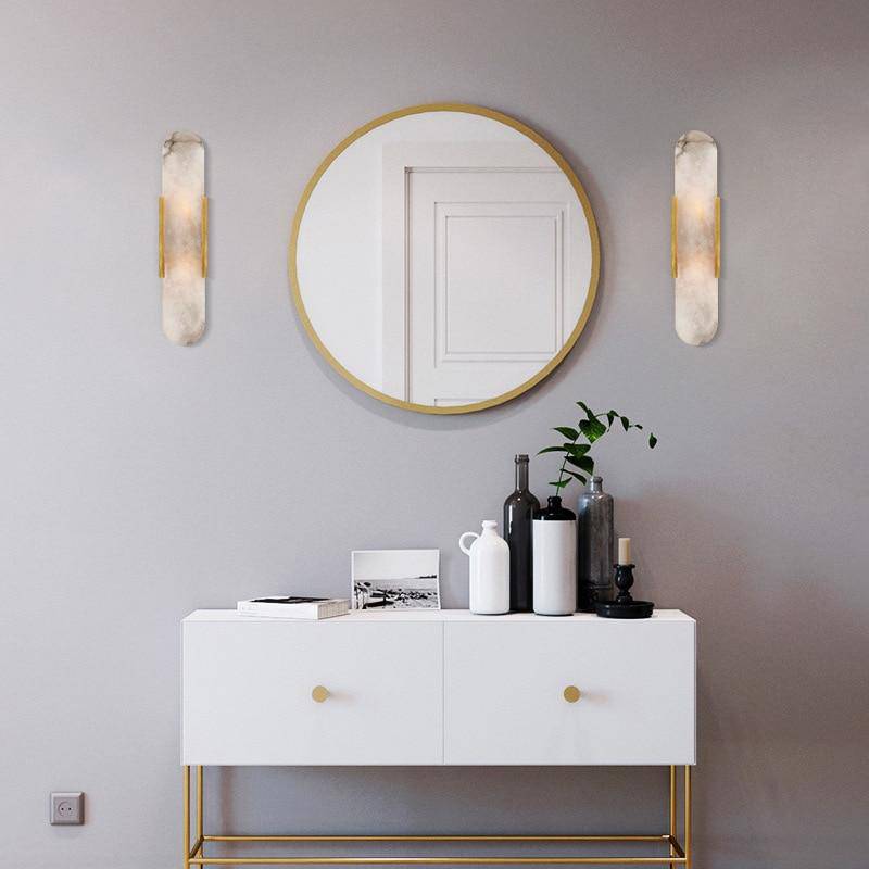Applique murale design LED en marbre arrondi style Shining