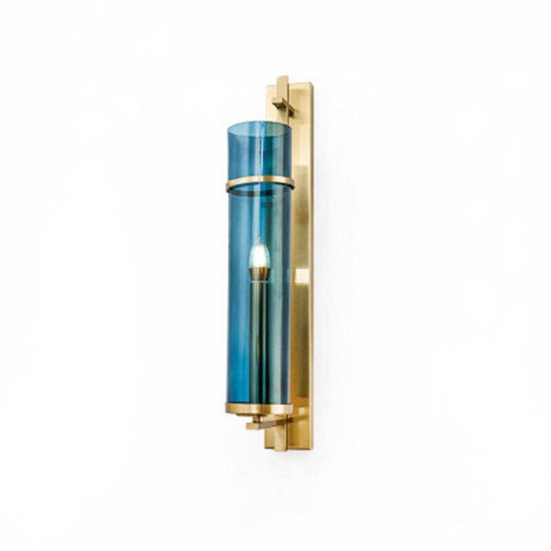 wall lamp Design LED gold wall lamp with blue glass Creative