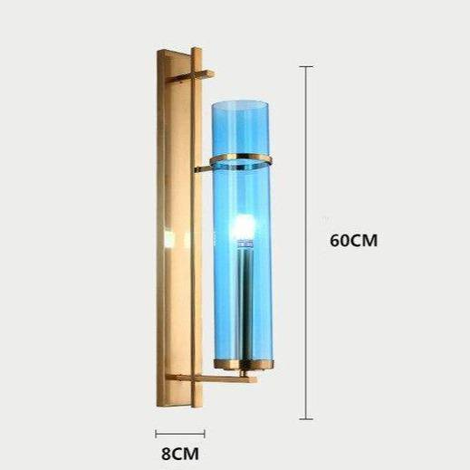 wall lamp Design LED gold wall lamp with blue glass Creative