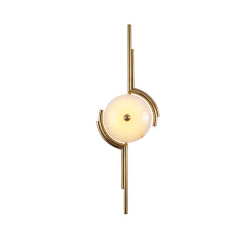 Lámpara de pared design con círculo de mármol y barras de oro