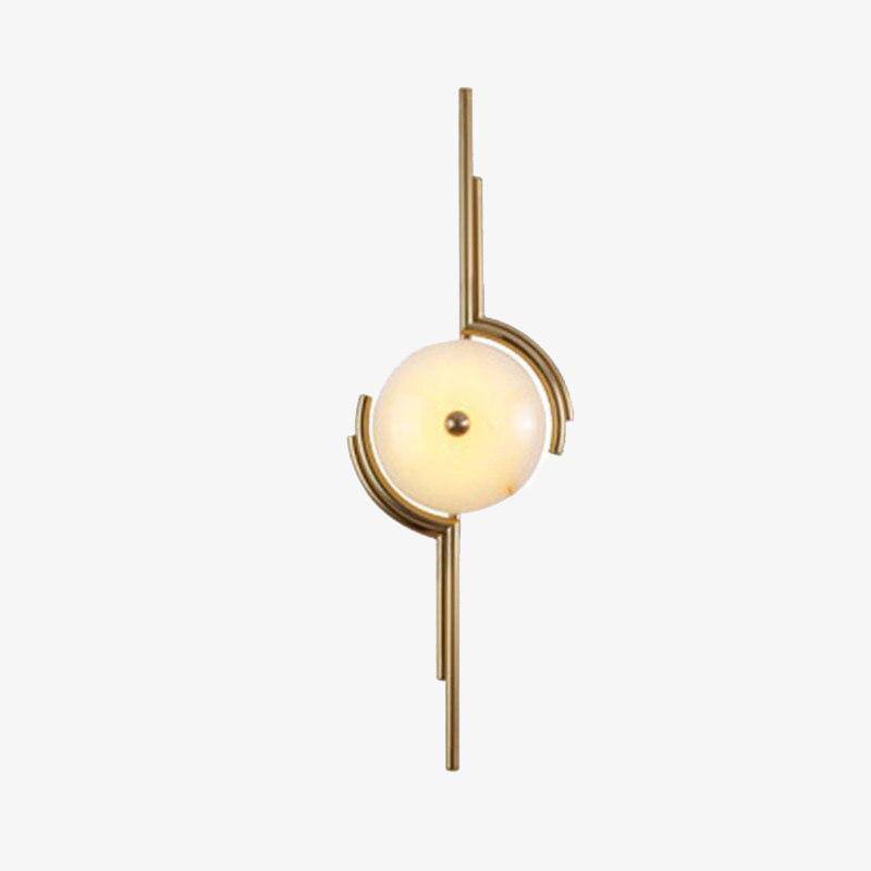 wall lamp design wall with marble circle and golden rods