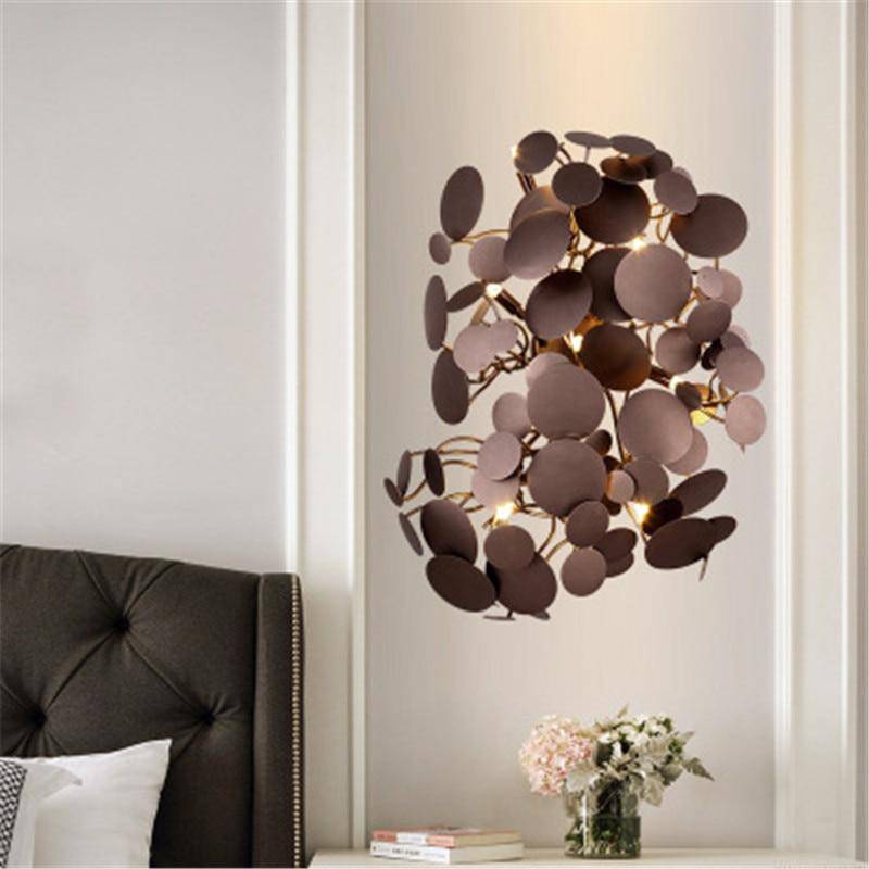 Applique murale design à LED avec feuilles métal Luxury