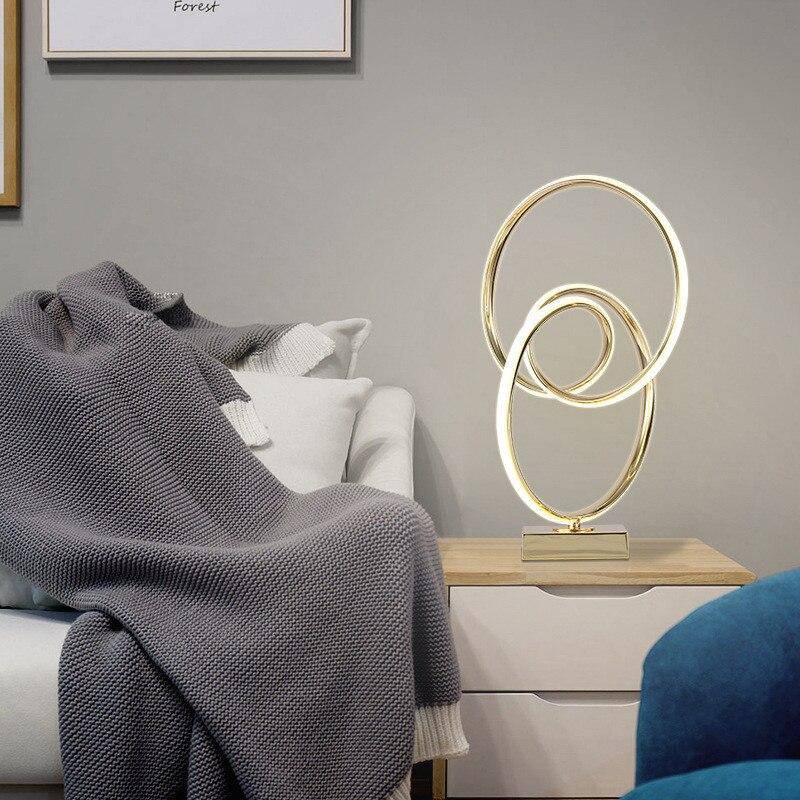 Modern design LED bedside cabinet in gold spiral Art