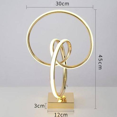 Chambre de chevet design moderne LED en spirale dorée Art