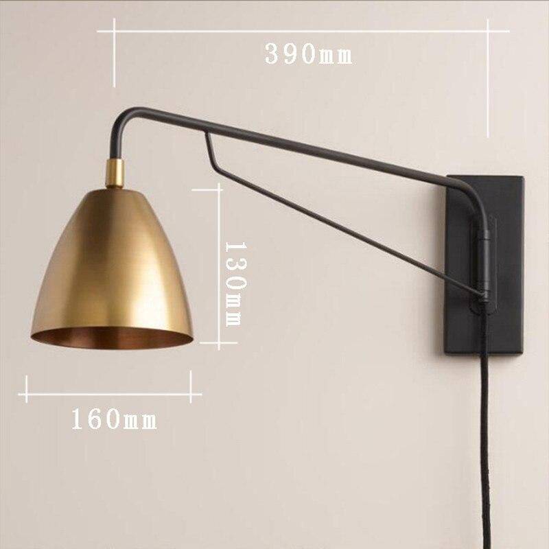 wall lamp LED wall light with lampshade copper rounded Loft style