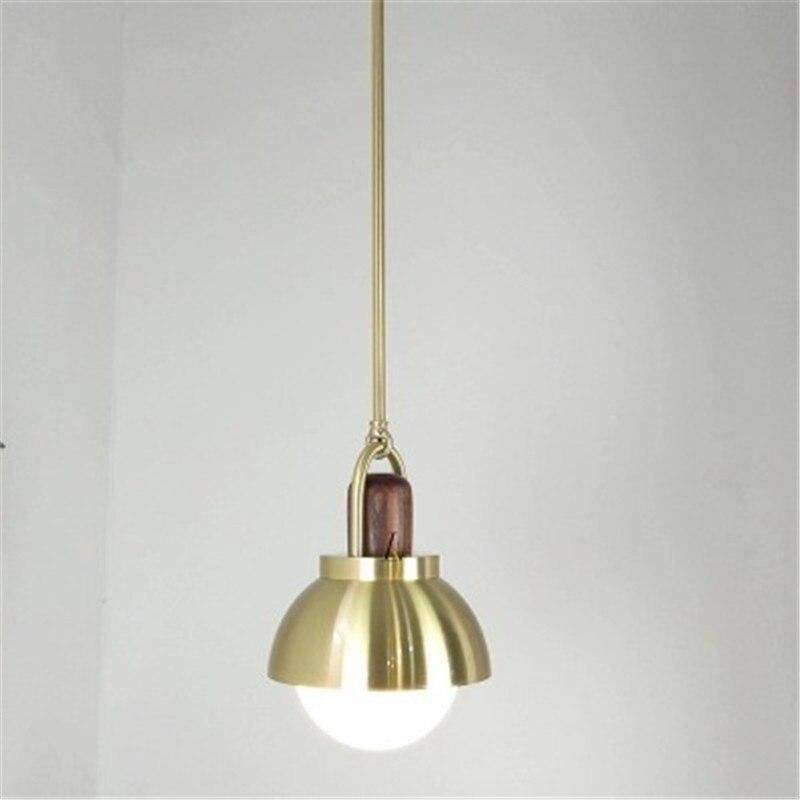Suspension design LED boule en verre et métal doré style wood