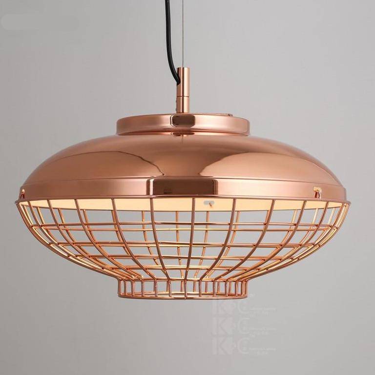 Lámpara de suspensión Jaula de cobre cromado estilo Vintage