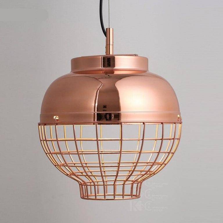 pendant light Vintage copper cage style chrome plated