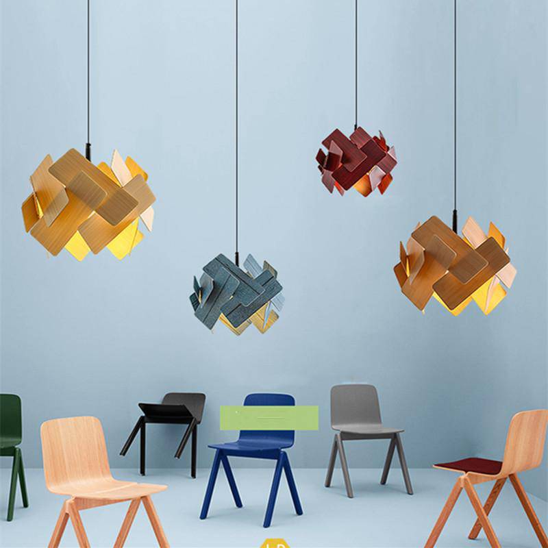 pendant light design with several colored plates Stack