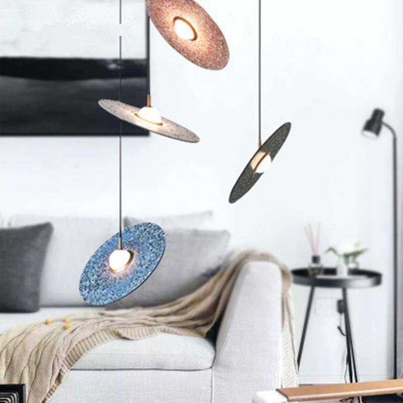 pendant light terrazzo-style disc design Satellite