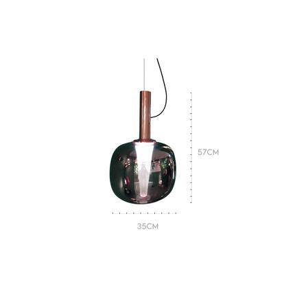Suspension design en verre fumé de couleur Luxury