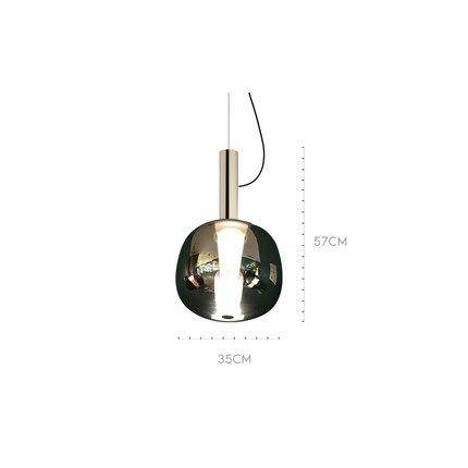 Lámpara de suspensión design en vidrio ahumado en color Luxury