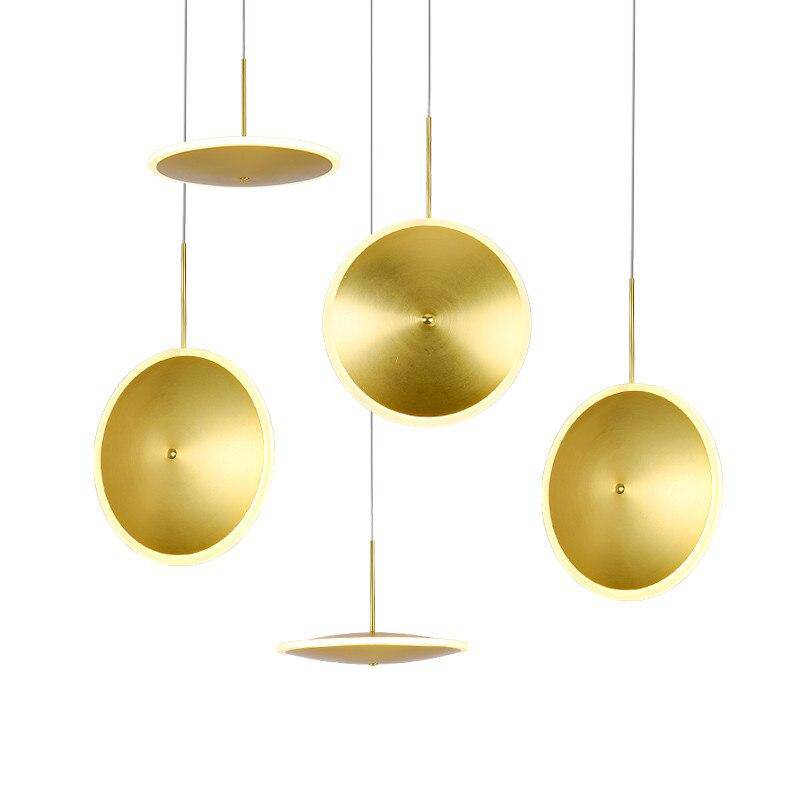 pendant light golden LED disc design