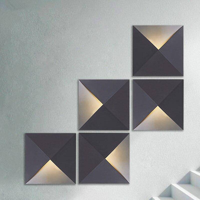 wall lamp modern square and triangle wall mural Aisle